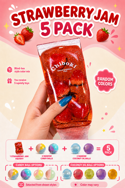 Squishy Surprise Bundle - Jam Toothpaste, and Random Squeeze Toy Packs